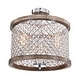 preview thumbnail 19 of 17, Denica 16 Inch Crystal Shade Semi Flush Mount 3-Light Chrome