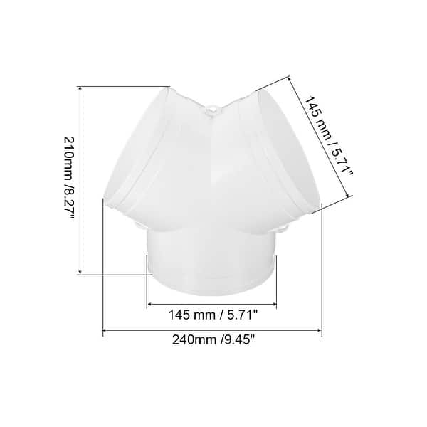PATIKIL 3-Way Duct Splitter – 2x2x2 PVC Y-Adapter, Socket X Socket X Spigot – For DWV, HVAC & Ventilation Duct Connections – White, 1.64-2.24 Inch Diameters
