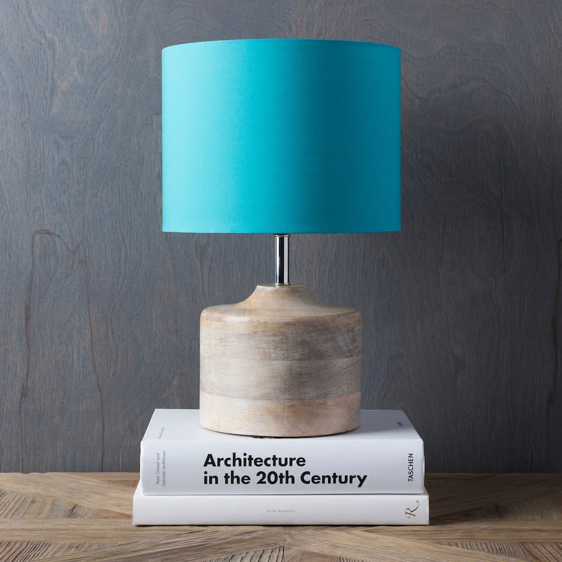 Rustic Ongar Table Lamp with Natural Finish Wood/Metal Base