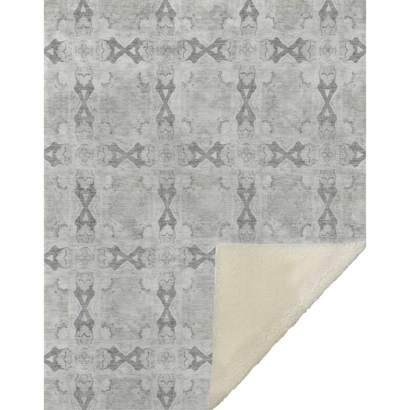 Premium Machine Washable Boho Moroccan Sherpa Throw Blanket