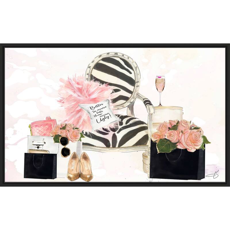 "Shopping And Champane" by Jodi Print on Floating Canvas