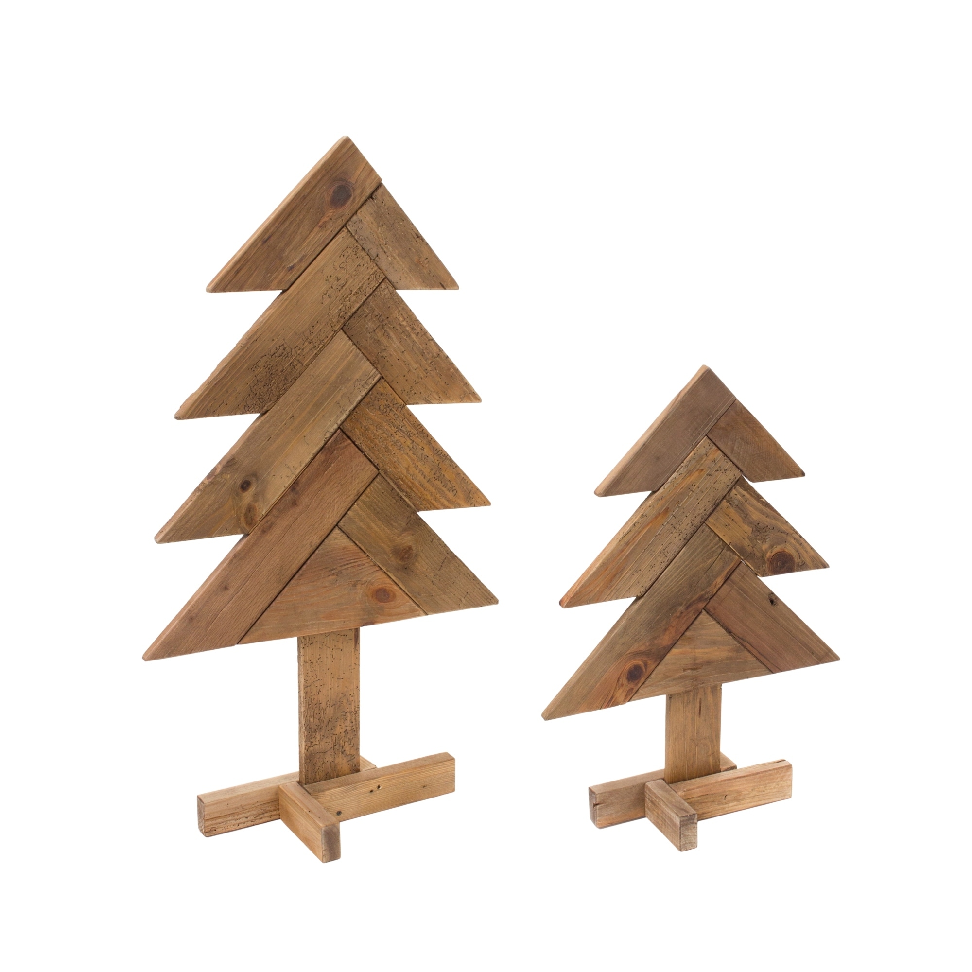 Rustic Wood Pine Tree (Set of 2) - N/A