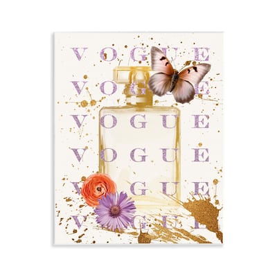 Stupell Butterfly & Floral Perfume Wall Plaque Art Design By Susan Arnot
