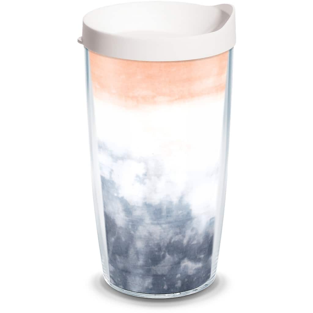 Tervis Black and Coral Tie Dye Made in USA Double Walled Insulated Travel Tumbler, Classic