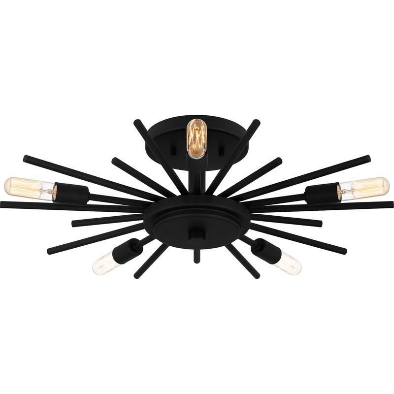 Mesquite 5-Light Matte Black Semi-Flush Mount Light