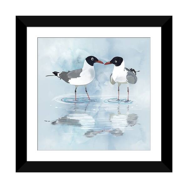 slide 2 of 20, iCanvas "Kissing Laughing Gulls" by Thomas Little Black - 24x24x1