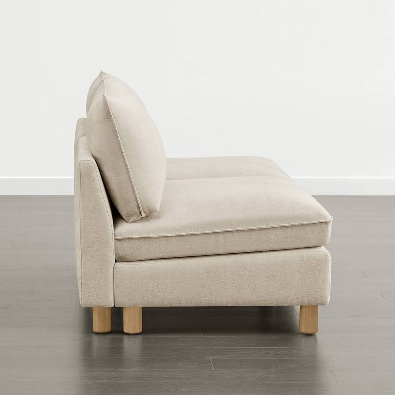 Spruce & Spring Modular Cloud Couch Sofa with Wood Legs for Living Room