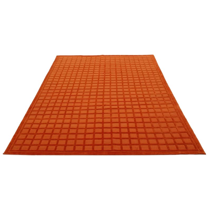 ECARPETGALLERY Hand-knotted Kathmandu Copper Wool Rug - 10'0 x 14'0