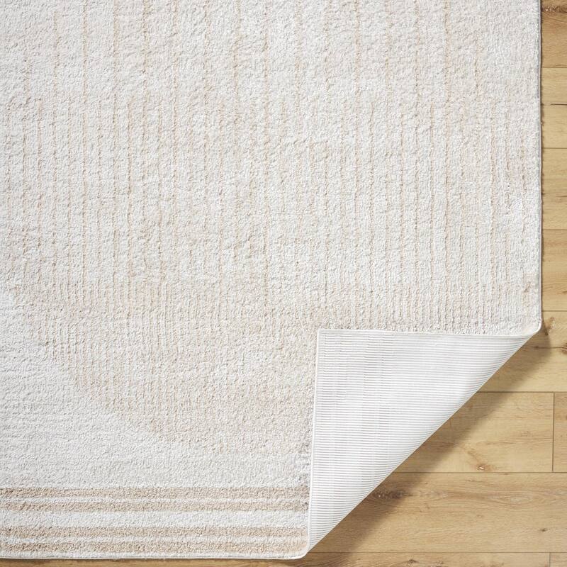 Livabliss Scandinavian Fossay Shag Stripe Washable Area Rug