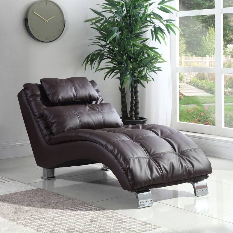Dilleston Faux Leather Upholstered Tufted Chaise