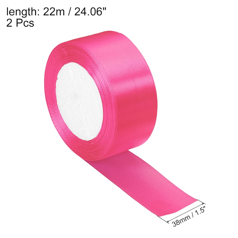 1.5 Inch Satin Ribbon, Double Face Crafts Roll for Wrapping Decoration - Peach Pink