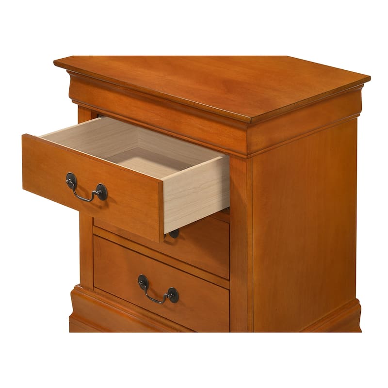 Oak Nightstand 29x21x16 with Three Spacious Drawers, Solid Wood Bedside Table for Bedroom Storage and Warm Classic Accent