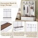 preview thumbnail 9 of 11, Farmhouse 4-in-1 Hall Tree with Wood Grain Bench, 2 Drawers, 6 Hooks, Entryway Organizer, 55.9 in Wide