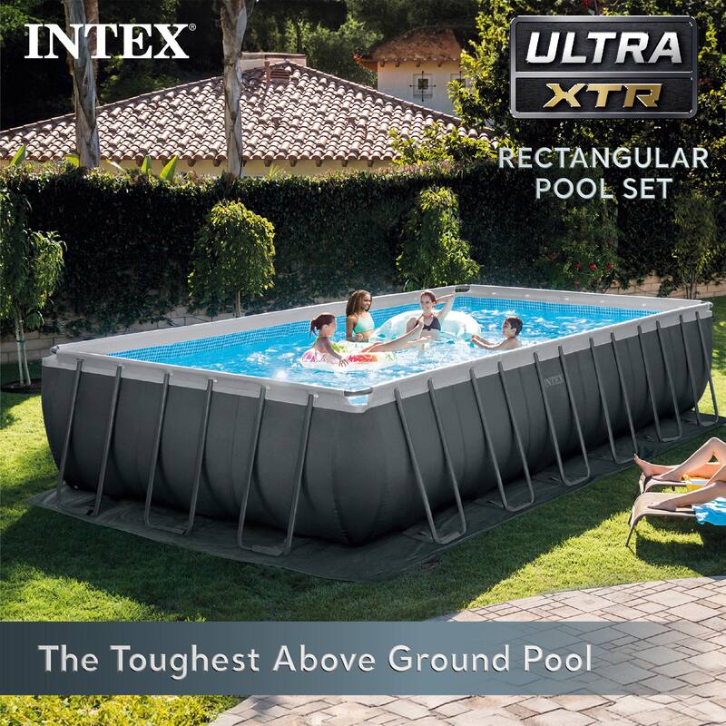Intex Rectangular Ultra XTR Frame Swimming Pool w/ Pump & Robot Vacuum Cleaner - 224.4