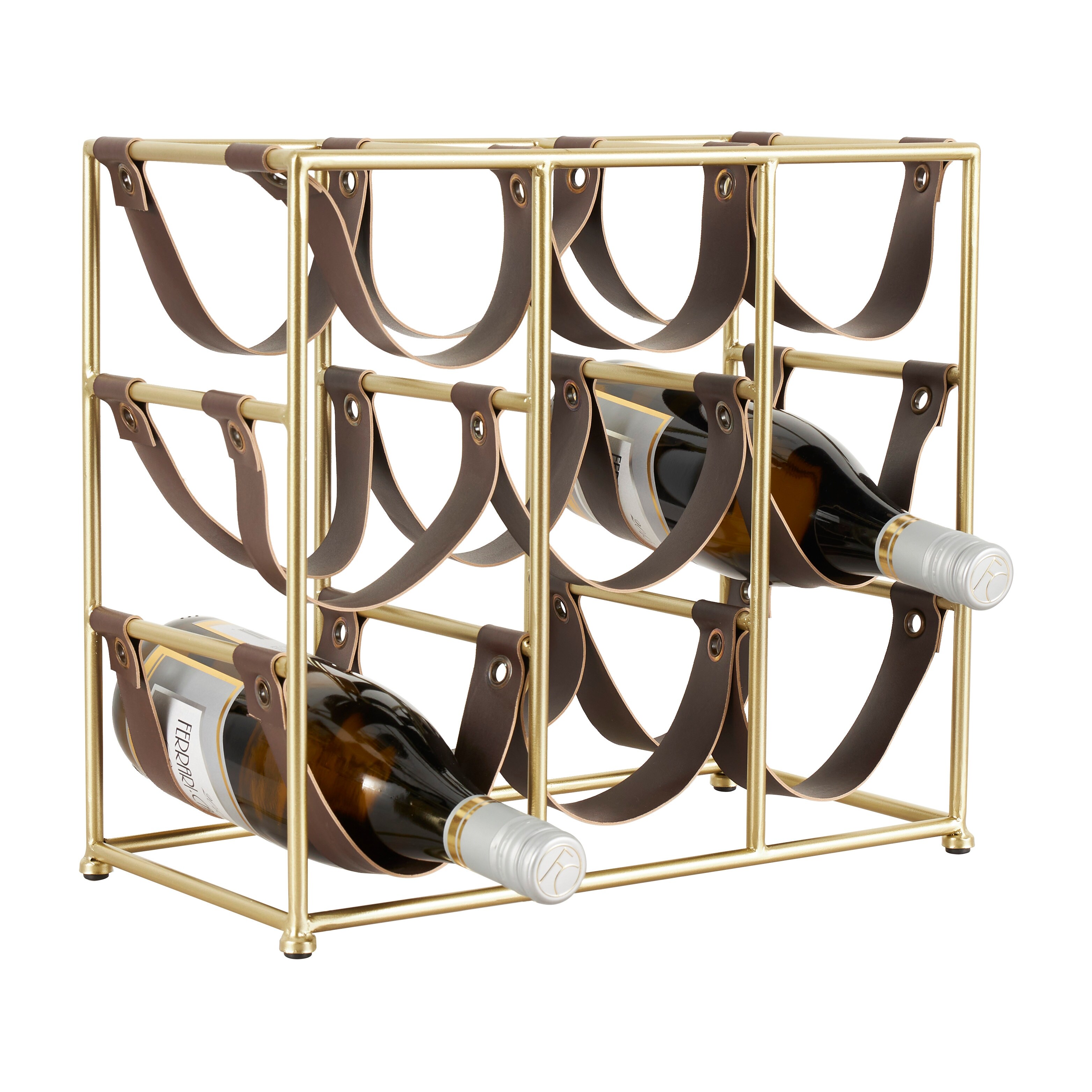 Wine rack sales leather