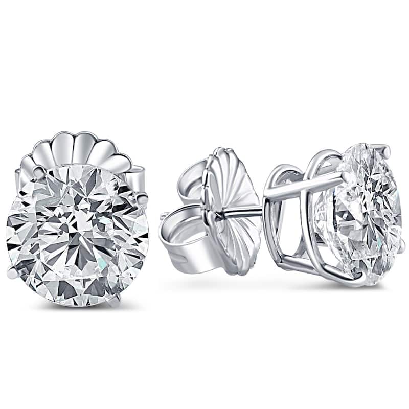 12Ct Certified Lab Grown Diamond Studs in White Gold