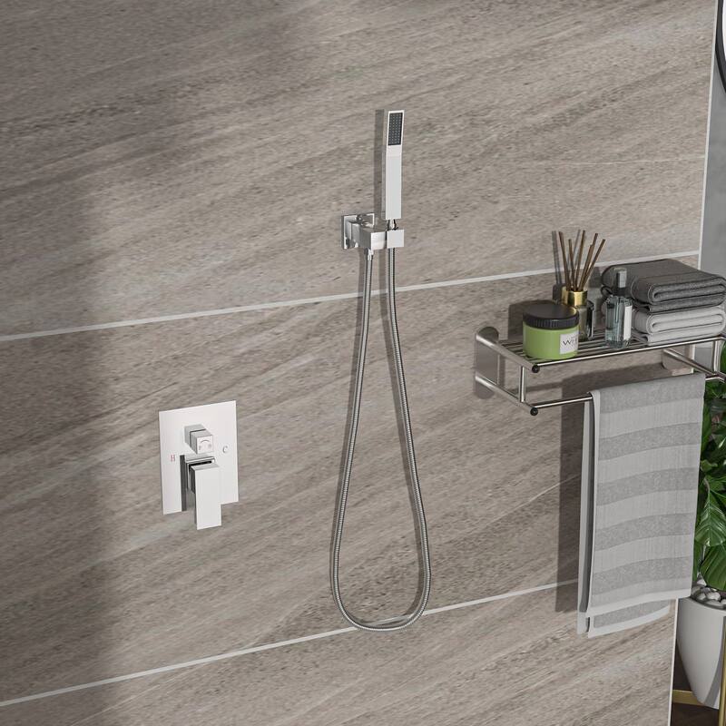 10 Inch Ceiling Mount Square Shower System with Rough-in Valve - Chrome