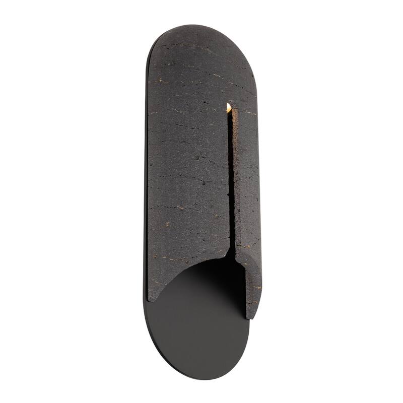 Clog 16in LED Outdoor Wall Light Selectable CCT 2700-3000-3500-4000K set to 2700K - 22-inch - Basalt Stone / Black-4000K