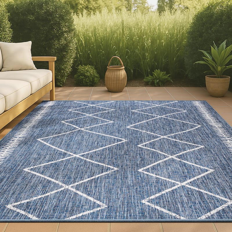 JONATHAN Y Kafel Tribal Diamond Trellis Indoor/Outdoor Area Rug
