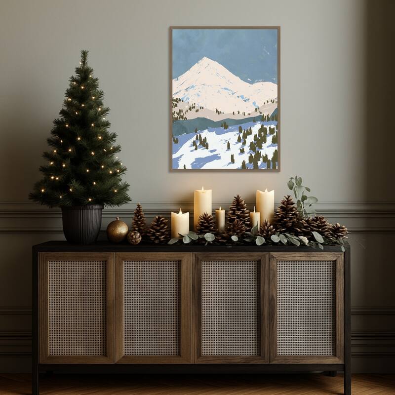 Bunny Slopes II by Jacob Green Framed Canvas Wall Art Print - Sylvie Dark Gold