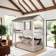 preview thumbnail 1 of 12, Twin/Twin Bunk Bed with Solid Pine Wood Frame & Guardrails, White White