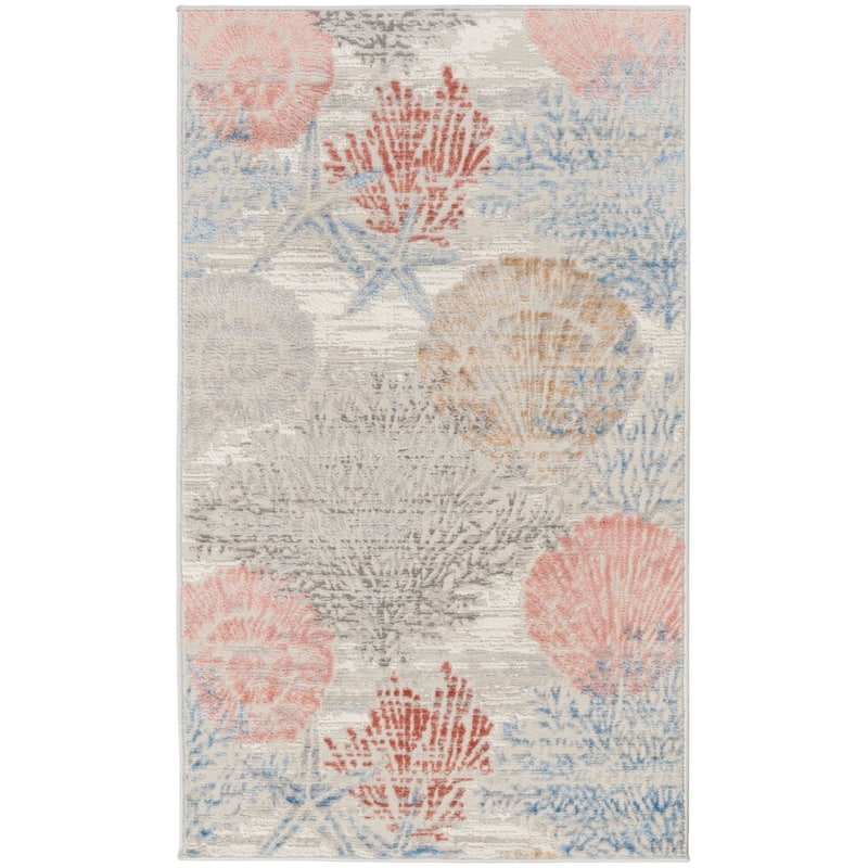 Nourison Pompeii Coastal Beach Shells and Coral Area Rug - 3' x 5' - Multicolor
