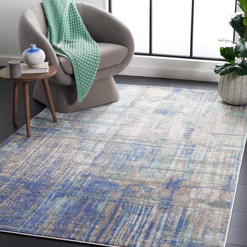 SAFAVIEH Skyler Sibilla Modern Abstract Rug - 4'5" x 6'5" - Grey Beige/Blue