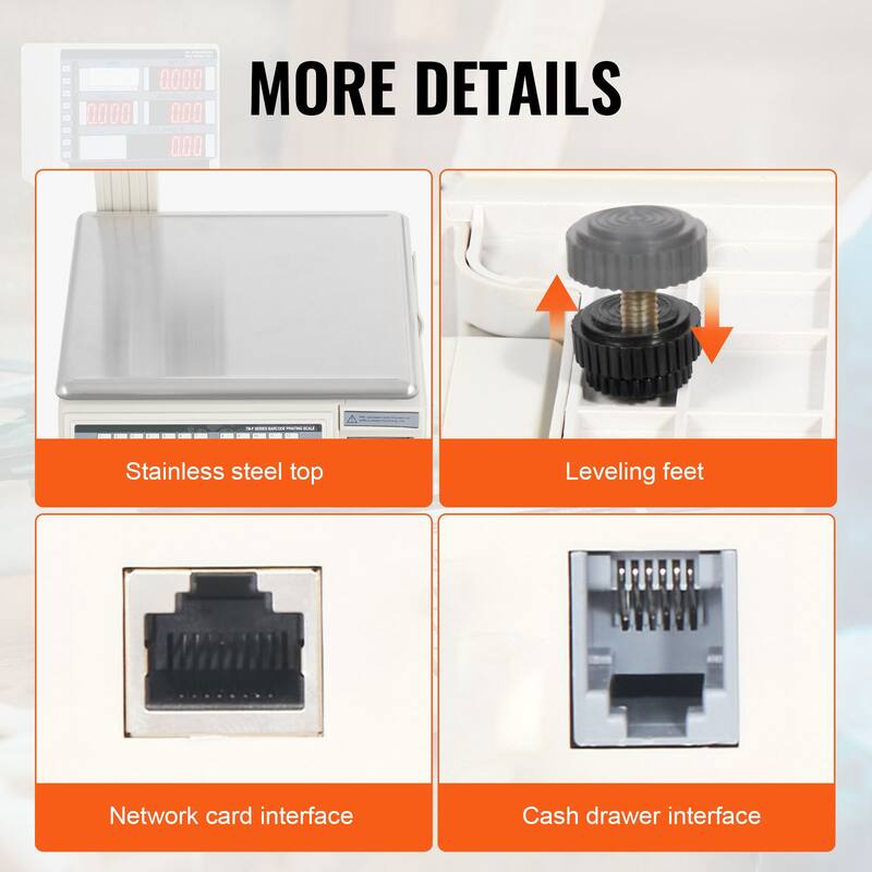 Electronic Price Computing Scale, 66 LB Digital Deli Weight Scales, LED Digital Food Fruit Meat Produce Counting Weight