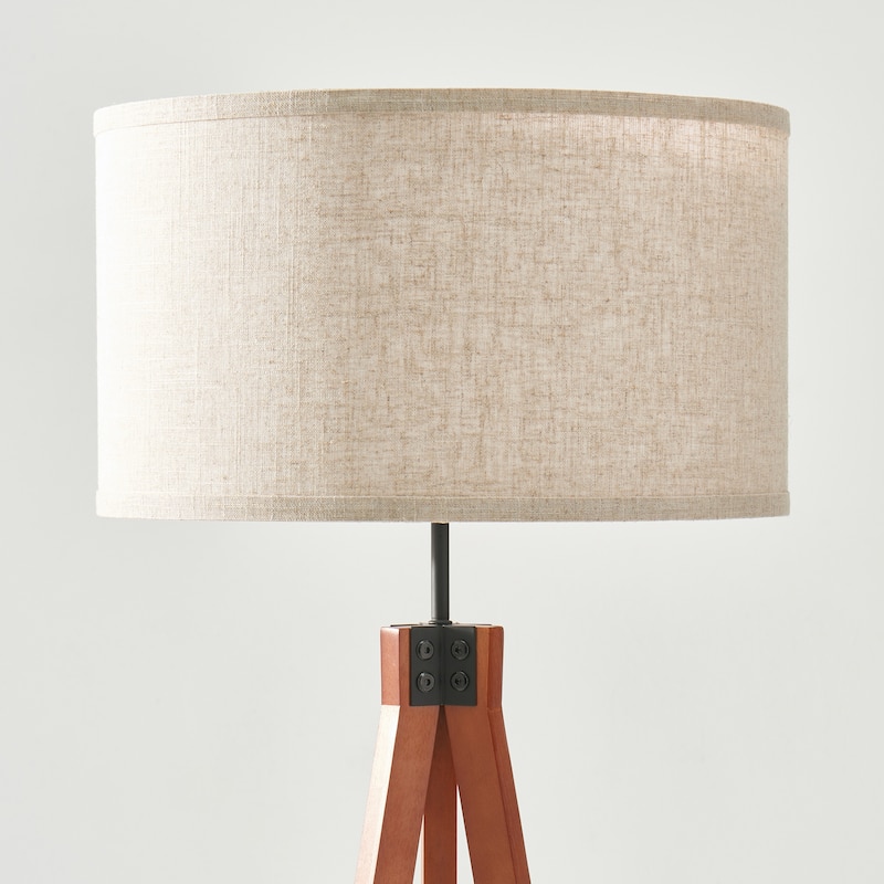 Brightech Eden 58 in. Traditional 3-Way Dimming LED Tripod Floor Lamp with Beige Fabric Drum Shade