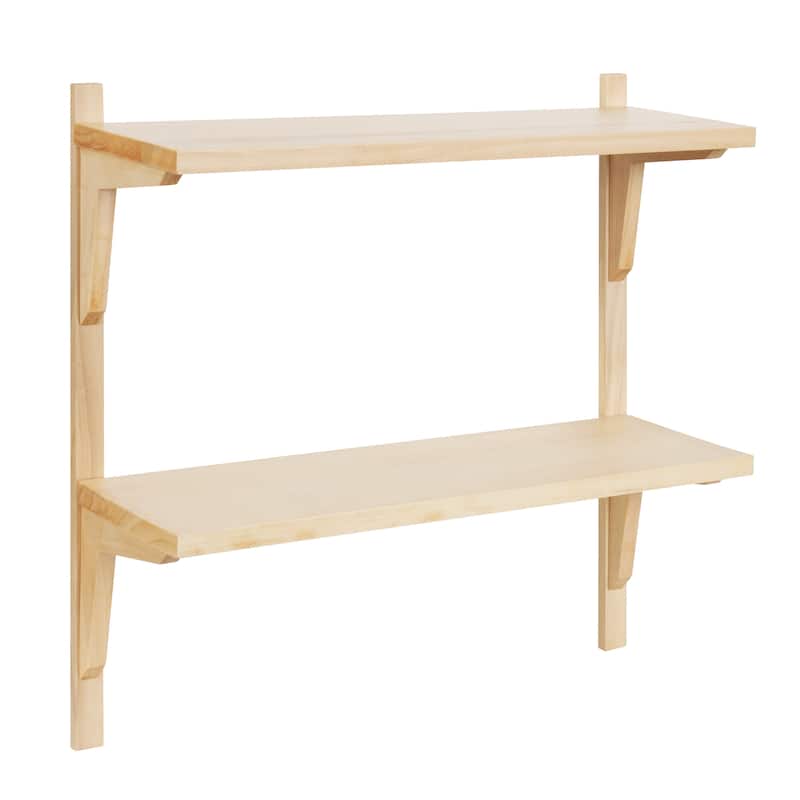 Kate and Laurel Meridien Mid-Century Wall Shelves - 24x8x24 - Natural