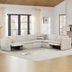 preview thumbnail 7 of 10, Cypress 141"W L-shape Power Sectional Sofa Couch with Electric Footrests Snow