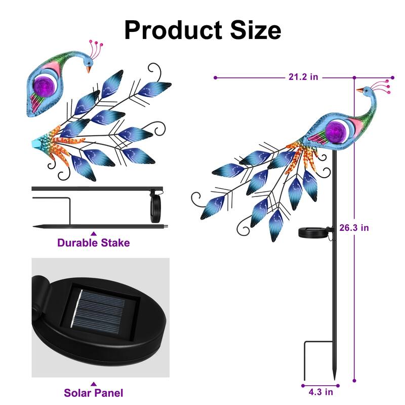 Solar Metal Peacock Decorative Garden Decor On Sale Bed Bath