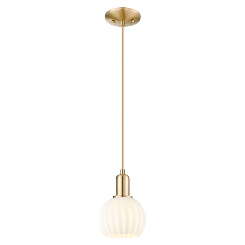 Innovations Lighting Endless Possibilities Arcadia - White Venetian - 1 Light 6" Cord Hung Mini Pendant - Champagne Bronze