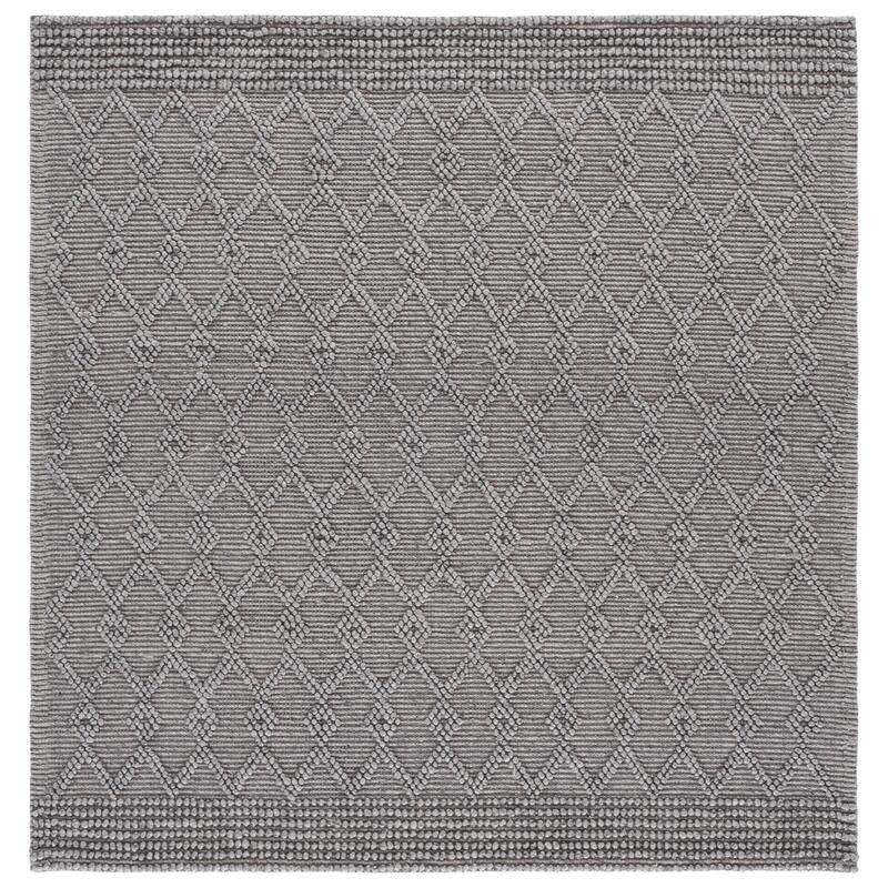 SAFAVIEH Handmade Natura Maddy Raised Textured Wool Blend Rug - 6' Square - Grey