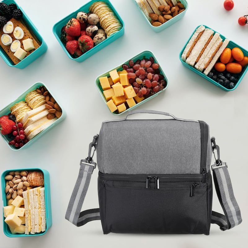 Insulated Lunch Bag, Lunch Tote Bag, 10.63"x7.09"x9.84"