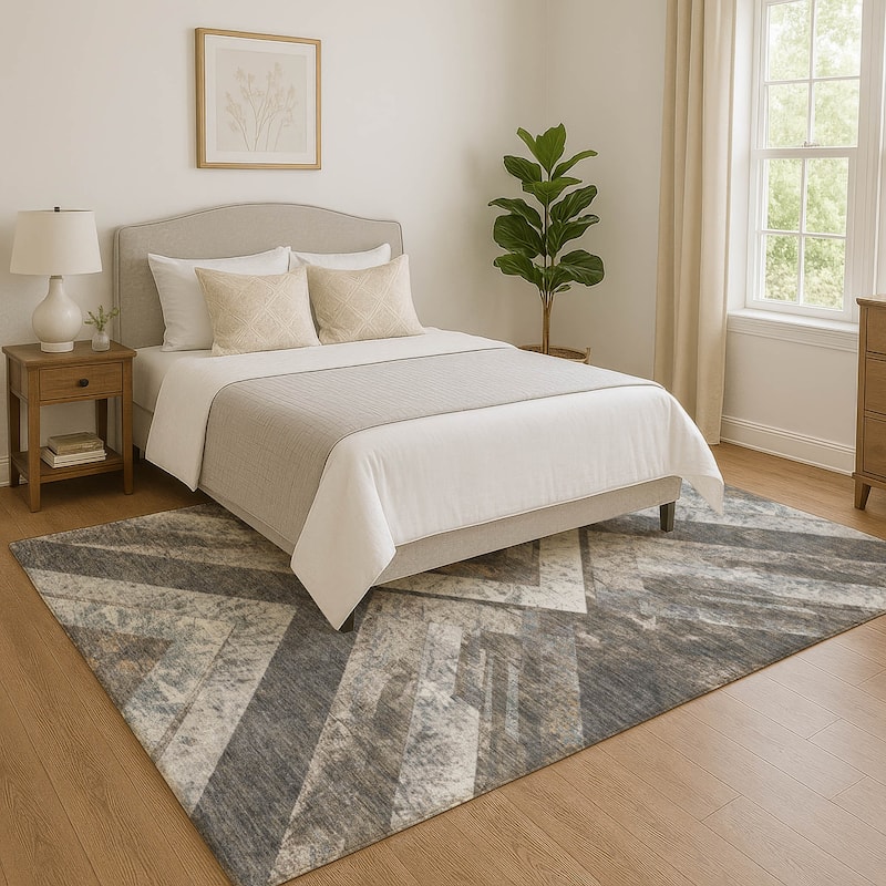 Premium Washable Super Soft Modern Global Mayfield Rug - Brown - 5' x 7'6"