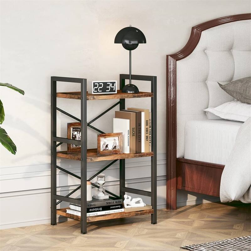 Metal Small Bookcase - 16.54"D x 11.02"W x 27.56"H