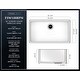preview thumbnail 7 of 18, Fossil Blu 36-Inch SOLID Fireclay Farmhouse Sink in White, Polished Nickel Accessories, Flat Front - 36 x 20 x 10
