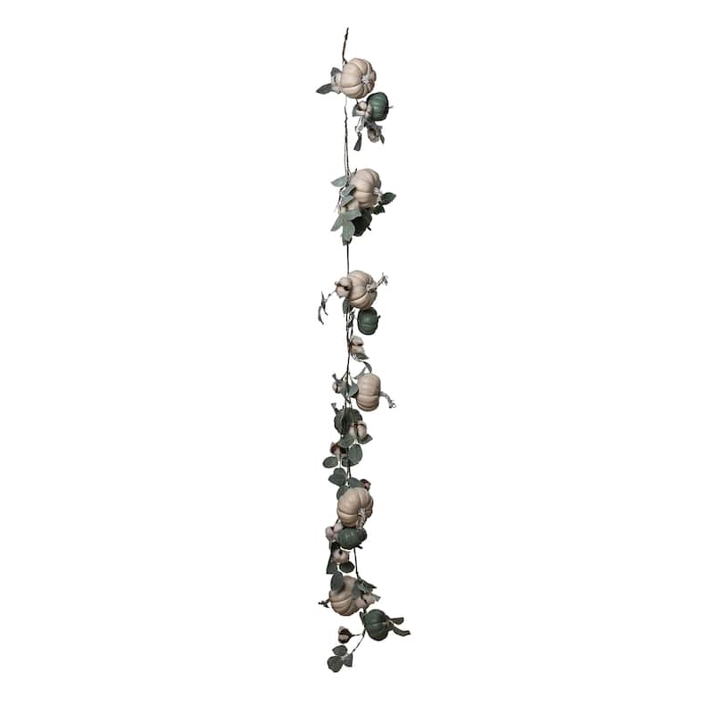Transpac Foam 72.05 in. Multicolor Harvest Neutral Pumpkin Garland