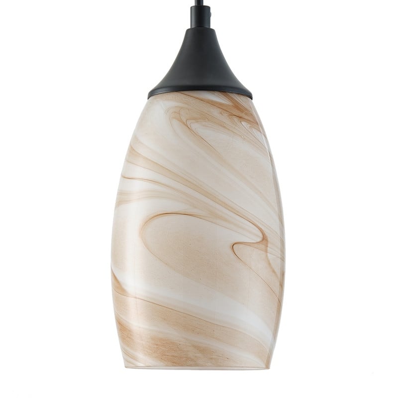 Black Metal and Glass Pendant Light for Kitchen Island Dining Room