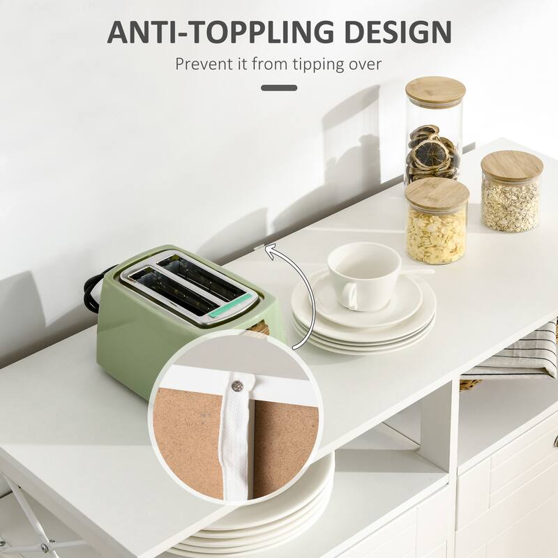 Sideboard Buffet Cabinet, Coffee Bar Cabinet, Kitchen Cabinet with Storage Drawers, Large Tabletop and Crossbar Side Design