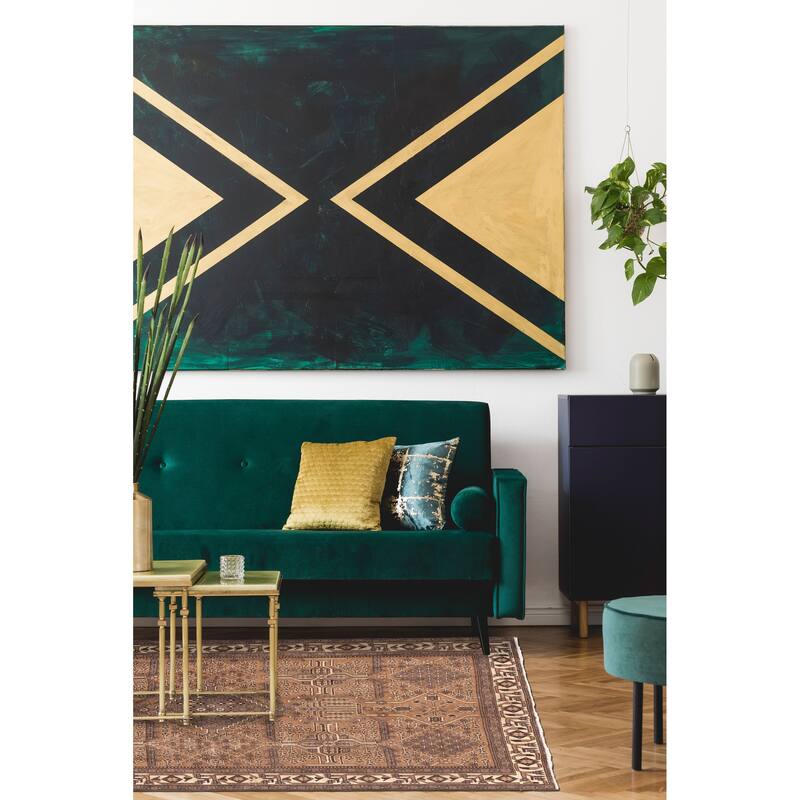 ECARPETGALLERY Hand-knotted Antalya Vintage Brown Wool Rug - 6'10 x 9'9