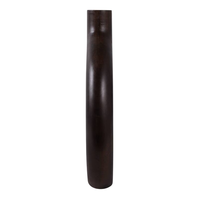 Mango Wood Modern Vase with Round Cutout Silhouette Minimalist Design