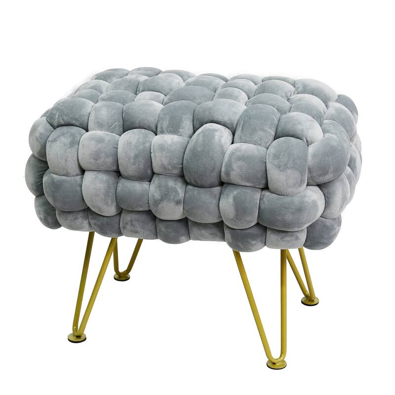 Velvet Pouf Stool 27"x20"x20"