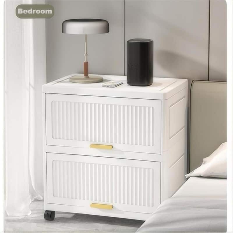 Kitchen Carts, Flip Open Storage Box With Wheels, Movable Storage Cabinet, Kitchen Shelf, Movable Storage Box-White