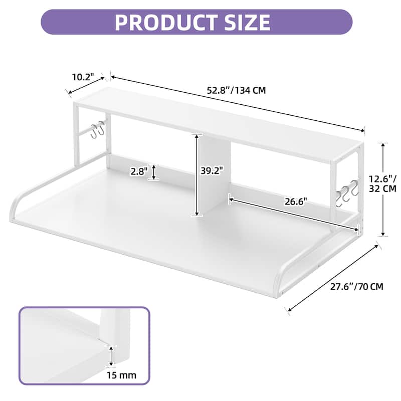 Moasis Laundry Countertop with 2-Layer Storage Shelf