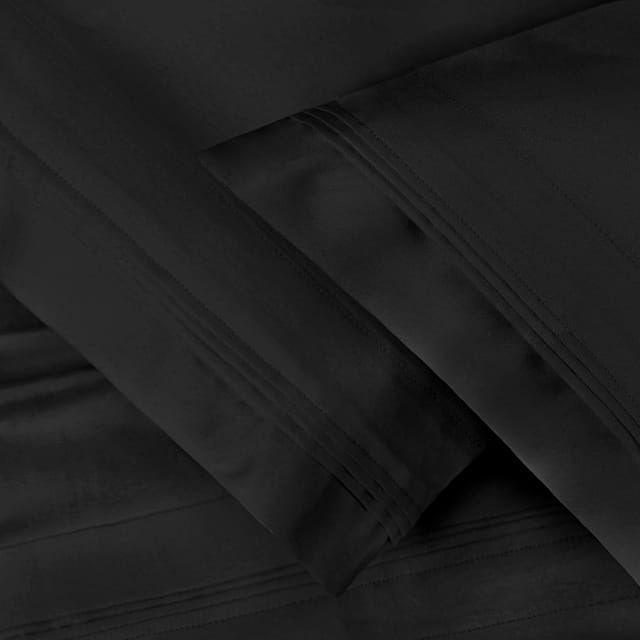 Superior Egyptian Cotton 1500 Thread Count Pillowcase Set - King - Black