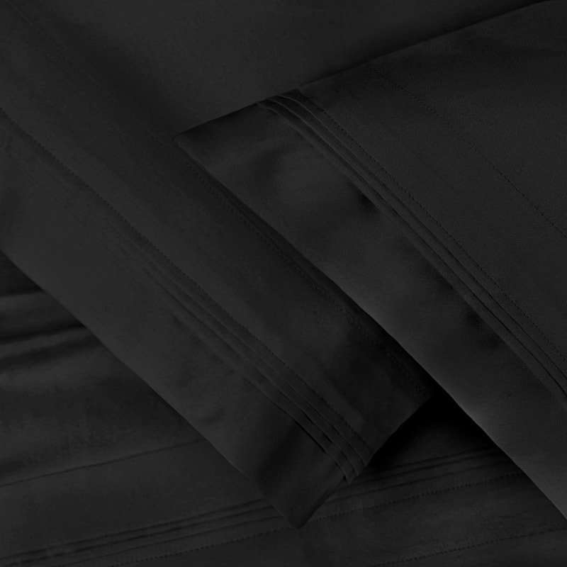 Superior Egyptian Cotton 1500 Thread Count Pillowcase - (Set of 2) - Standard - Black