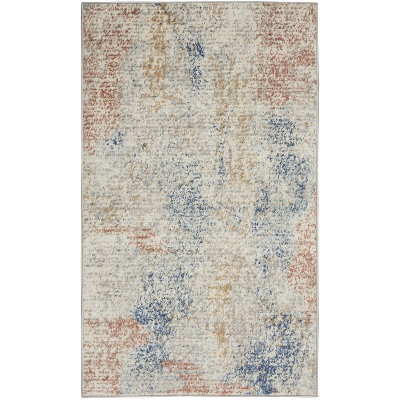 HomeRoots Abstract Contemporary Rectangle Area Rug - 3' X 5'