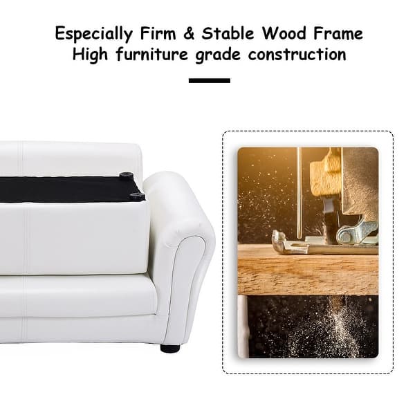 Shop Costway White Kids Sofa Armrest Chair Couch Lounge Children